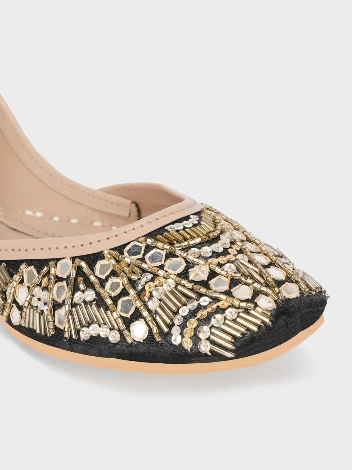Women "LEXI" Mirror Work Embellished Khussa