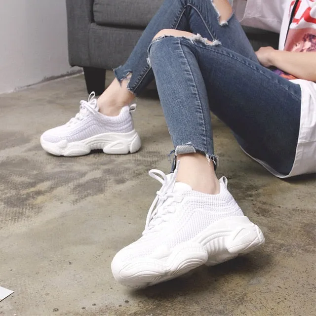 Women Sneakers Autumn Air Mesh Tenis Fashion Casual Shoes Woman Comfortable Breathable Flats Female Platform Chaussure Femme