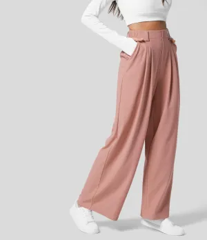 Women's high-waisted wide-leg pants, casual slacks  S-240201-28