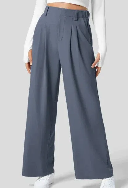 Women's high-waisted wide-leg pants, casual slacks  S-240201-28