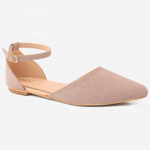 Womens "HARLEY" Ballet Flats Ankle Strap Dress Shoes Sandals